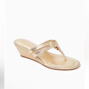 Lilly Pulitzer Gold Metallic McKim Wedge Sandal